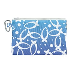 Blue Fish Water Aquarium Canvas Cosmetic Bag (large) by danenraven