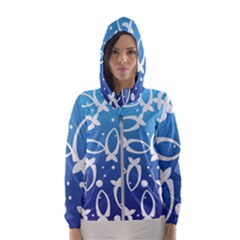 Blue Fish Water Aquarium Women s Hooded Windbreaker by danenraven