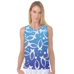 Blue Fish Water Aquarium Women s Basketball Tank Top by danenraven