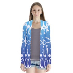 Blue Fish Water Aquarium Drape Collar Cardigan by danenraven