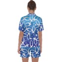 Blue Fish Water Aquarium Satin Short Sleeve Pajamas Set View2