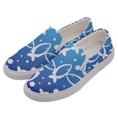 Blue Fish Water Aquarium Men s Canvas Slip Ons by danenraven