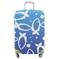 Blue Fish Water Aquarium Luggage Cover (medium) by danenraven