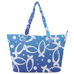 Blue Fish Water Aquarium Full Print Shoulder Bag by danenraven