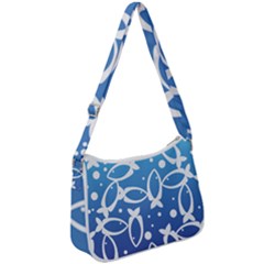 Blue Fish Water Aquarium Zip Up Shoulder Bag by danenraven