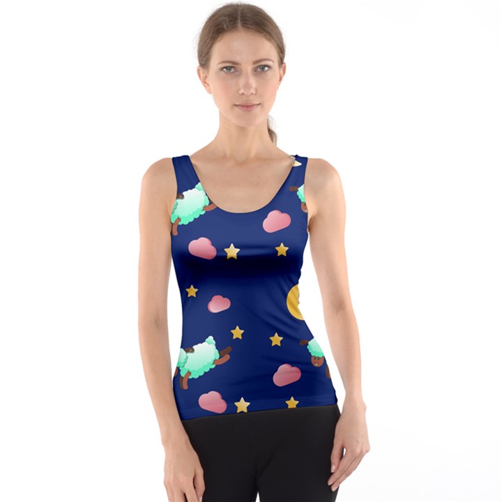 Sleepy Sheep Star And Moon Tank Top