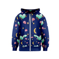 Sleepy Sheep Star And Moon Kids  Zipper Hoodie by danenraven