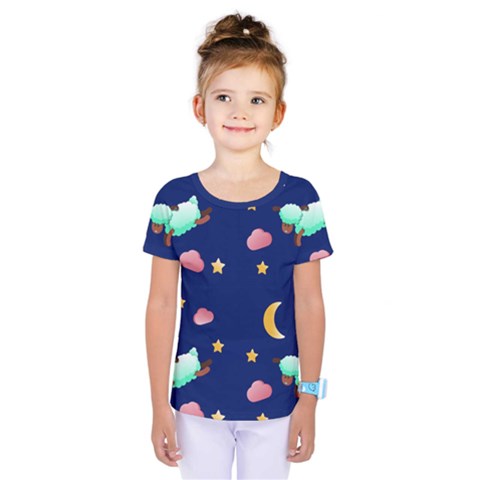 Sleepy Sheep Star And Moon Kids  One Piece Tee by danenraven