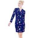 Sleepy Sheep Star And Moon Button Long Sleeve Dress View1