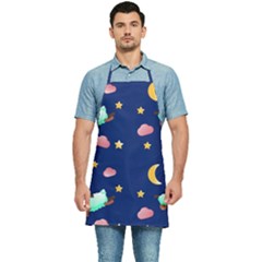 Sleepy Sheep Star And Moon Kitchen Apron by danenraven