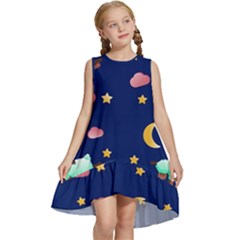 Sleepy Sheep Star And Moon Kids  Frill Swing Dress by danenraven