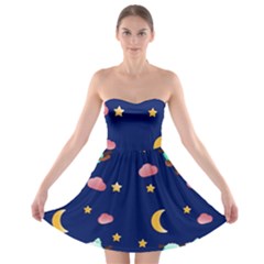 Sleepy Sheep Star And Moon Strapless Bra Top Dress by danenraven