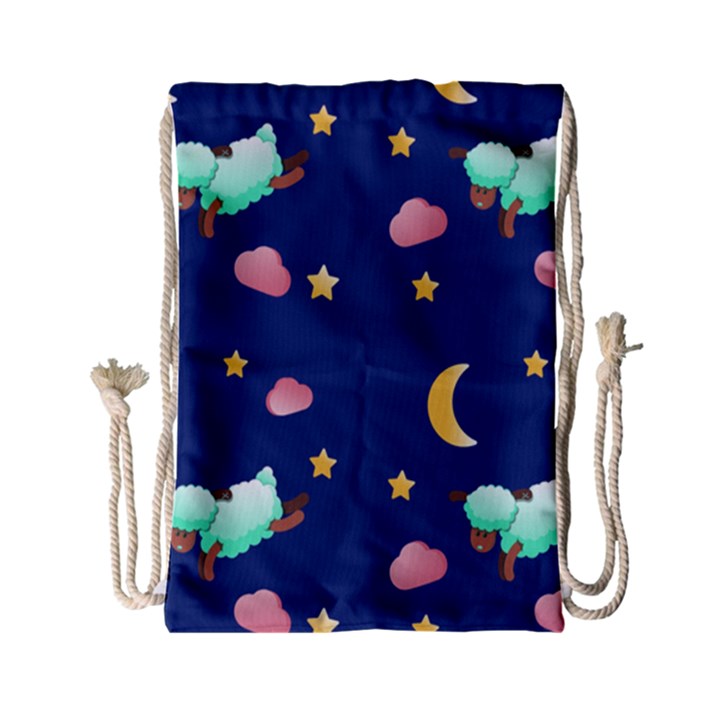 Sleepy Sheep Star And Moon Drawstring Bag (Small)