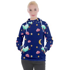 Sleepy Sheep Star And Moon Women s Hooded Pullover by danenraven