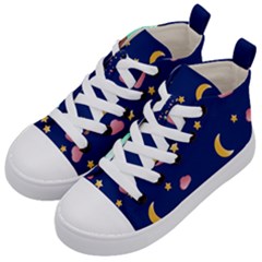 Sleepy Sheep Star And Moon Kids  Mid-top Canvas Sneakers by danenraven