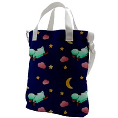 Sleepy Sheep Star And Moon Canvas Messenger Bag by danenraven