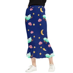 Sleepy Sheep Star And Moon Maxi Fishtail Chiffon Skirt by danenraven