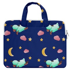 Sleepy Sheep Star And Moon Macbook Pro 16  Double Pocket Laptop Bag  by danenraven