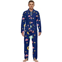 Sleepy Sheep Star And Moon Men s Long Sleeve Velvet Pocket Pajamas Set by danenraven