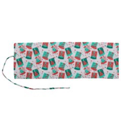 Birthday Pattern Party Celebration Roll Up Canvas Pencil Holder (m) by danenraven