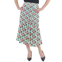 Birthday Pattern Party Celebration Midi Mermaid Skirt by danenraven