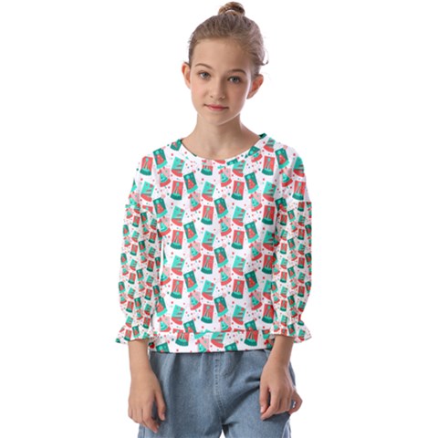 Birthday Pattern Party Celebration Kids  Cuff Sleeve Top by danenraven