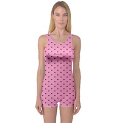 Polka Dot Dots Pattern Dot One Piece Boyleg Swimsuit by danenraven