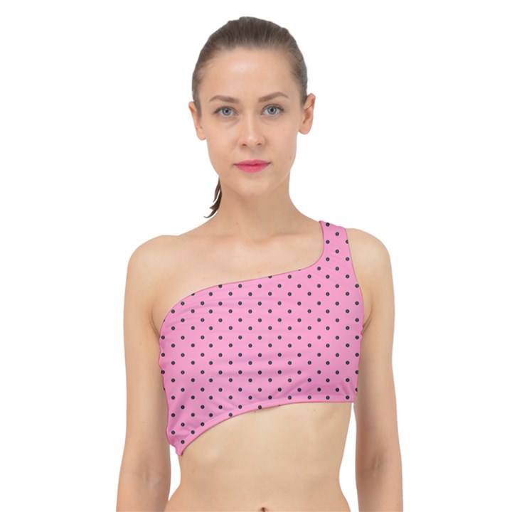 Polka Dot Dots Pattern Dot Spliced Up Bikini Top 