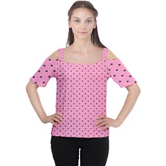 Polka Dot Dots Pattern Dot Cutout Shoulder Tee