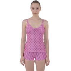 Polka Dot Dots Pattern Dot Tie Front Two Piece Tankini by danenraven