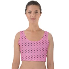 Polka Dot Dots Pattern Dot Velvet Crop Top by danenraven