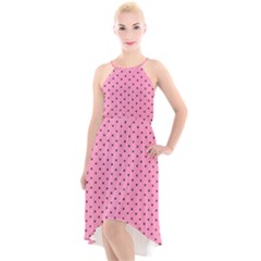 Polka Dot Dots Pattern Dot High-low Halter Chiffon Dress  by danenraven