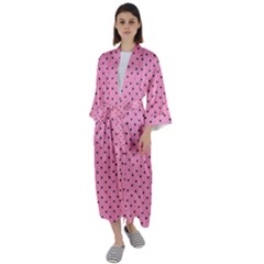 Polka Dot Dots Pattern Dot Maxi Satin Kimono by danenraven