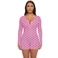 Polka Dot Dots Pattern Dot Long Sleeve Boyleg Swimsuit by danenraven