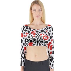 Square Object Future Modern Long Sleeve Crop Top by danenraven