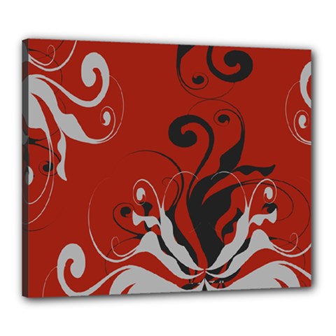 Nature Background Abstract Red Gray Black Canvas 24  X 20  (stretched) by danenraven