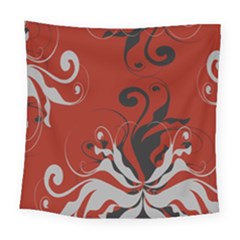 Nature Background Abstract Red Gray Black Square Tapestry (large) by danenraven