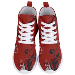 Nature Background Abstract Red Gray Black Women s Lightweight High Top Sneakers by danenraven