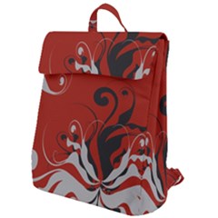 Nature Background Abstract Red Gray Black Flap Top Backpack by danenraven