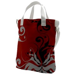 Nature Background Abstract Red Gray Black Canvas Messenger Bag by danenraven