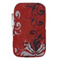 Nature Background Abstract Red Gray Black Waist Pouch (Small) View1