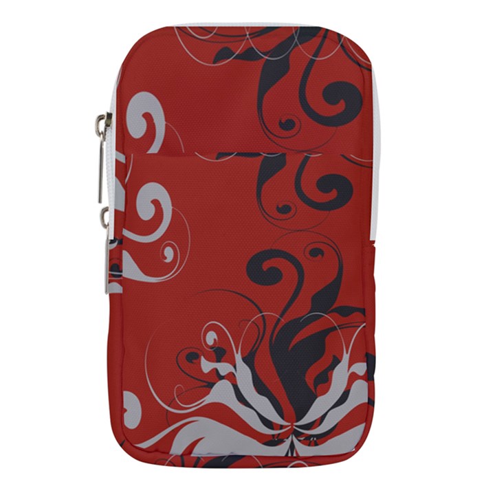 Nature Background Abstract Red Gray Black Waist Pouch (Small)