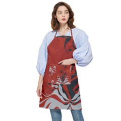 Nature Background Abstract Red Gray Black Pocket Apron by danenraven