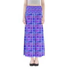 Background Mosaic Purple Blue Full Length Maxi Skirt by danenraven