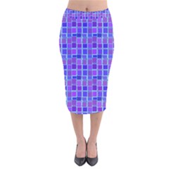 Background Mosaic Purple Blue Velvet Midi Pencil Skirt by danenraven