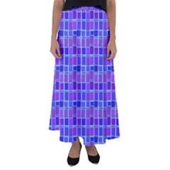 Background Mosaic Purple Blue Flared Maxi Skirt by danenraven