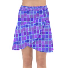 Background Mosaic Purple Blue Wrap Front Skirt by danenraven