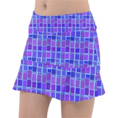 Background Mosaic Purple Blue Classic Tennis Skirt by danenraven