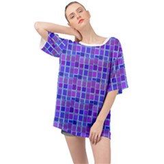 Background Mosaic Purple Blue Oversized Chiffon Top by danenraven