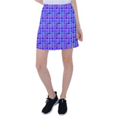 Background Mosaic Purple Blue Tennis Skirt by danenraven